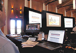 Photo of video-conferencing at the FPT Meeting of the Canadian Council of Tourism Ministers in Whitehorse, Yukon 