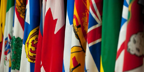 Photo of the federal, provincial and territorial flags