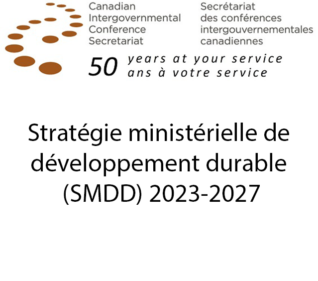 Preview image of the downoadable pdf report title page. It reads: Canadian Intergovernmental Conference Secretariat 2022–23 Departmental Results Report